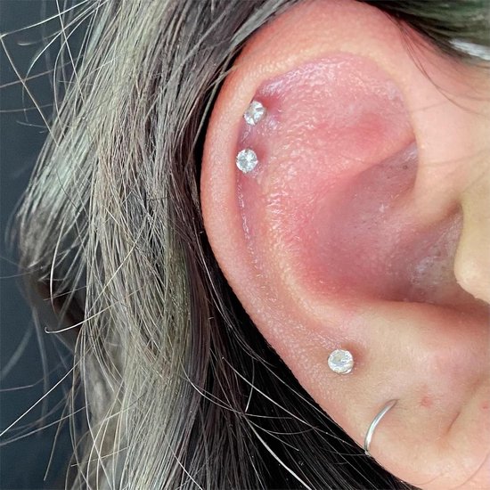 5 paar (10 stuks) 16G chirurgisch staal lippiercing labret monroe ring tragus helix piercings oorbellen stud sieraden 6-14mm — afbeelding 2