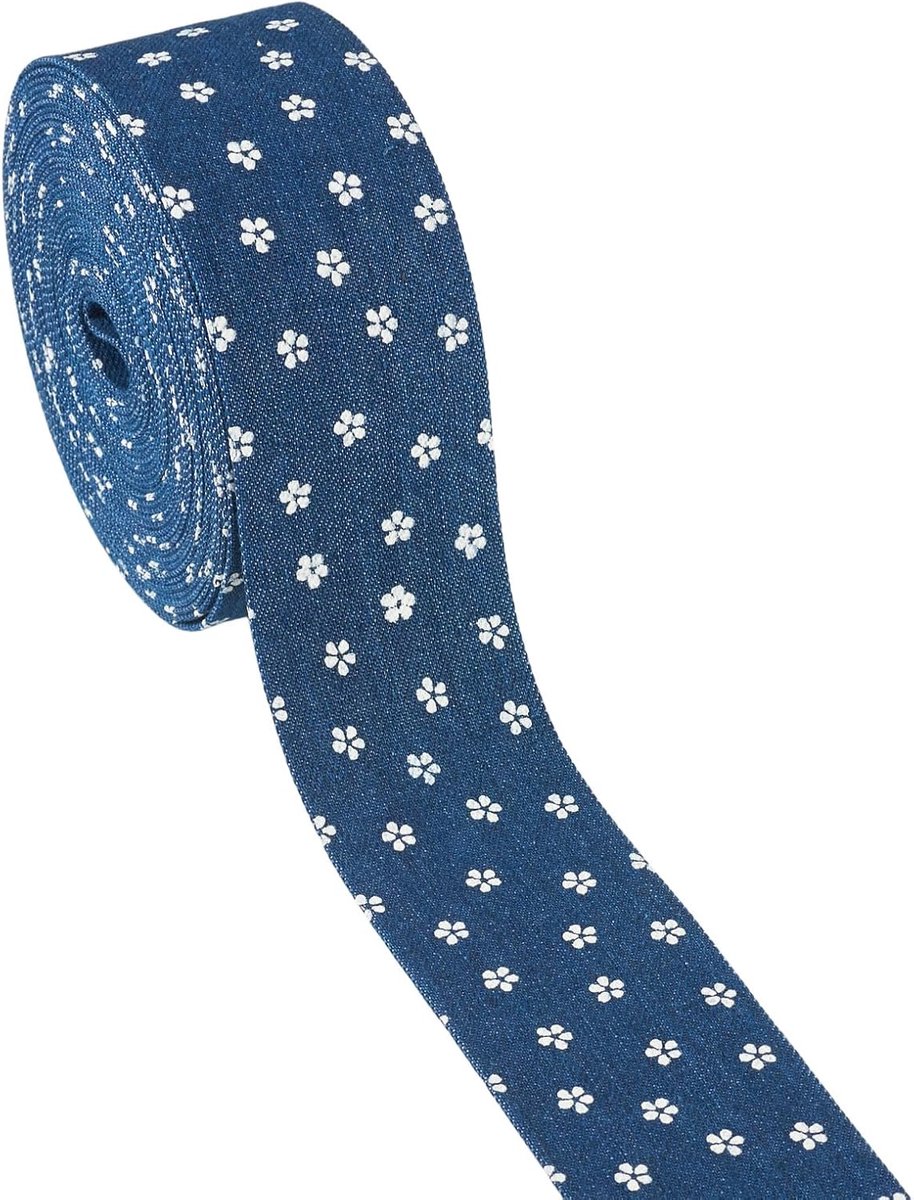 Linten Met Bloempatroon 40Mm Breed Geperst Stof Tape Singels Voor Diy Strik Gift Wrapping Haar Kleding Decor
