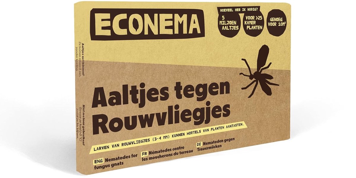 Nematoden tegen rouwvliegjes - 200 m2 - Steinernema feltiae - Biologische bestrijding voor kamerplanten - SnelShoppen
