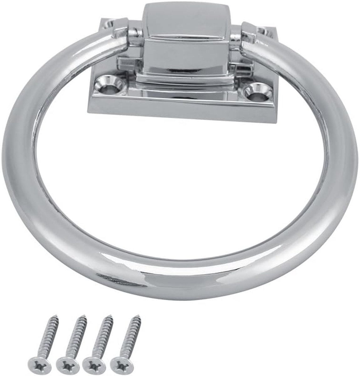 111x56x38 MM Glanzend Zilver Drop Pull Ring Houten Deurklopper Stoel Trekt Handvat Trekken Ringen voor Meubels Kast Lade Deur