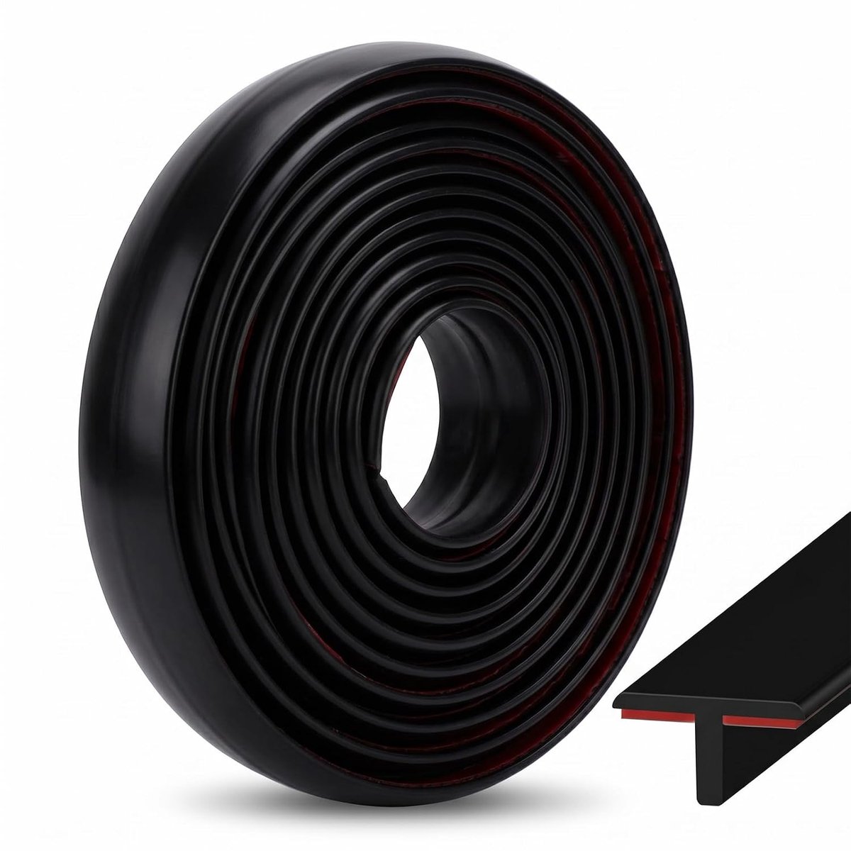 Overgangsprofiel zelfklevend T-profiel, zwart, 500cm x 2cm | Overgangsrail, voor tegels, laminaat, vloer, tapijt