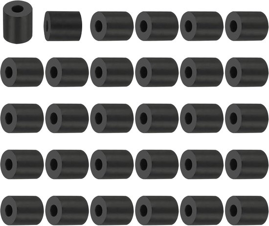 30 stuks rubberen sluitringen met gat, ID 8 mm OD 18 mm hoog 20 mm rubberen afdichting, rond, geluidsdemping, rubberen ringen, platte afdichting voor auto, motormontage