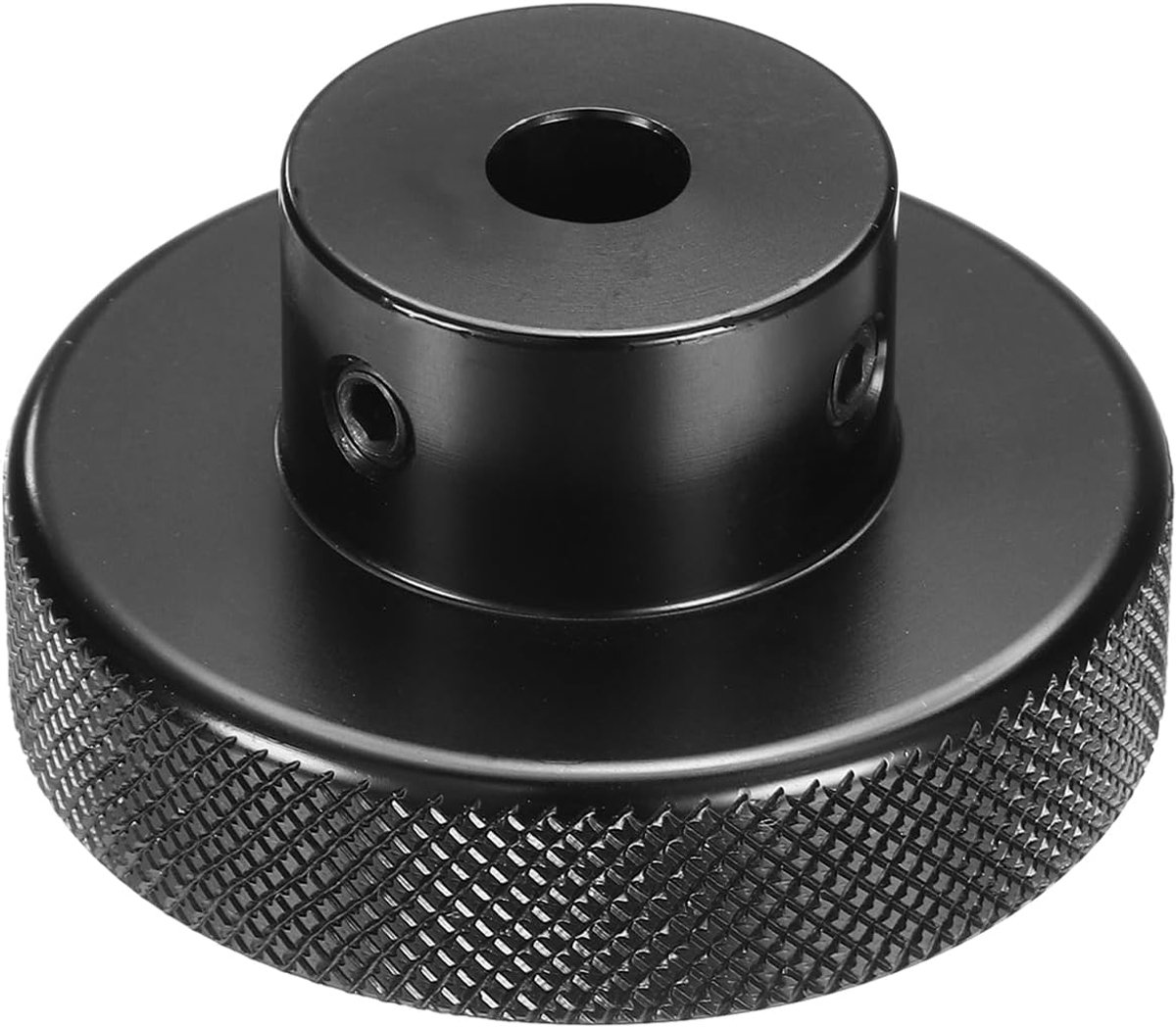 Aluminiumlegering handwiel geanodiseerd 8 mm boring 50 mm OD gekartelde knop draaigreep met sleutel voor freesmachine draaibank schuifplatform platform zwart