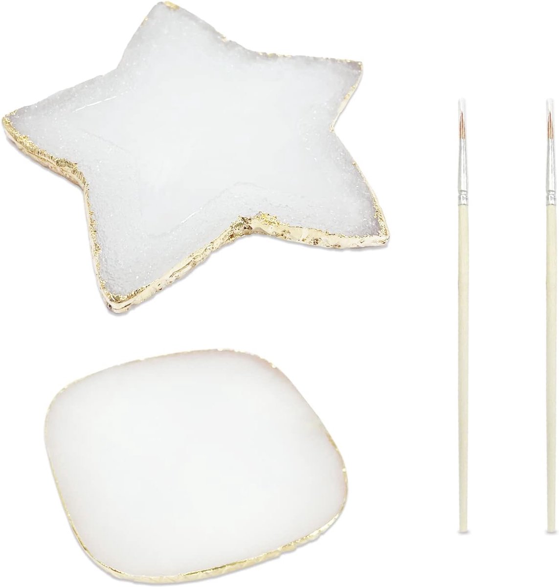 2-delig nail art palet met 2-delige houten handvat liner borstel, hars nagellak palet, nail art display lade manicure gereedschap voor nail art doe-het-zelf benodigdheden, schilderen