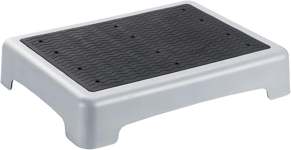 halftrede, 9 cm, instaphulp, opstapkruk, draagbare klimhulp, traptrede, voetsteunen met antislip voor senioren, douche, badkuip, auto, outdoor, capaciteit van 220 kg, zwart/grijs