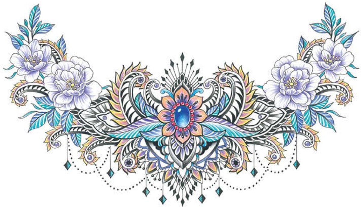 Tijdelijke tattoo bloemen celestial 3 dagen