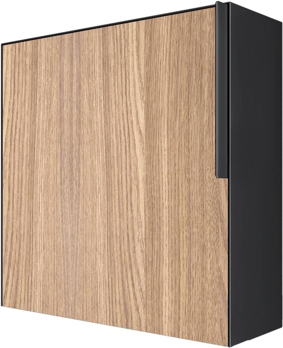 Wandbrievenbus - Brievenbus buiten - Post ontvangen - Houten decorfront - 29x39x13 cm - Zwart