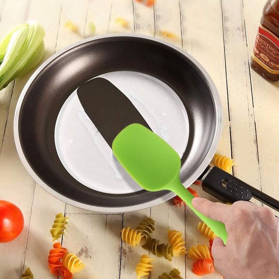 Spatels hittebestendig tot 500°F BPA gratis siliconen deegschraper met metalen kern, non-stick en naadloos eendelig ontwerp voor bakken of koken (groen) — afbeelding 2