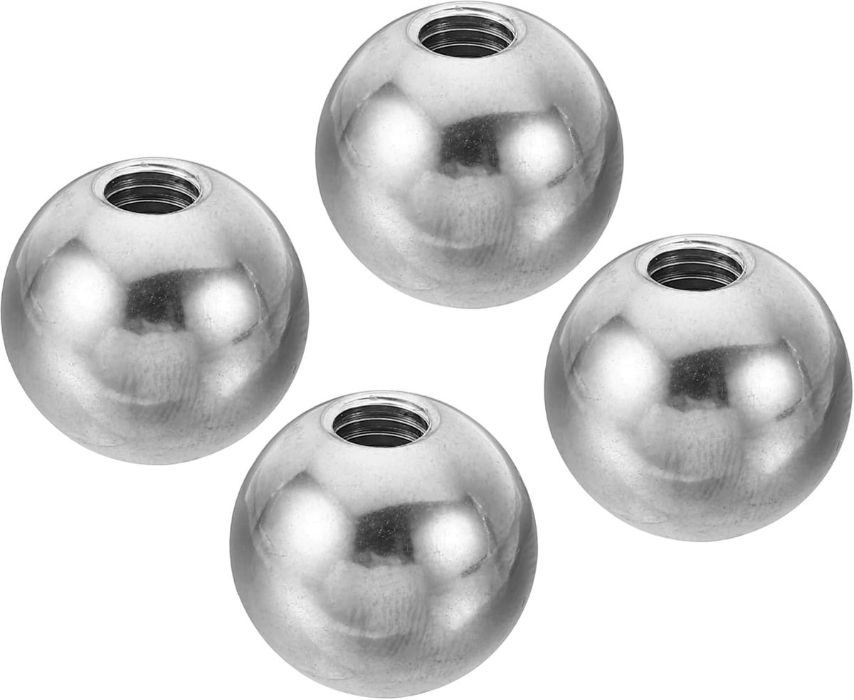 Moerknop 4 stuks M6 binnendraad 18 mm AD 304 roestvrij staal ronde bal schroef kap afdekking voor verlichting meubels DIY decoratie zilver