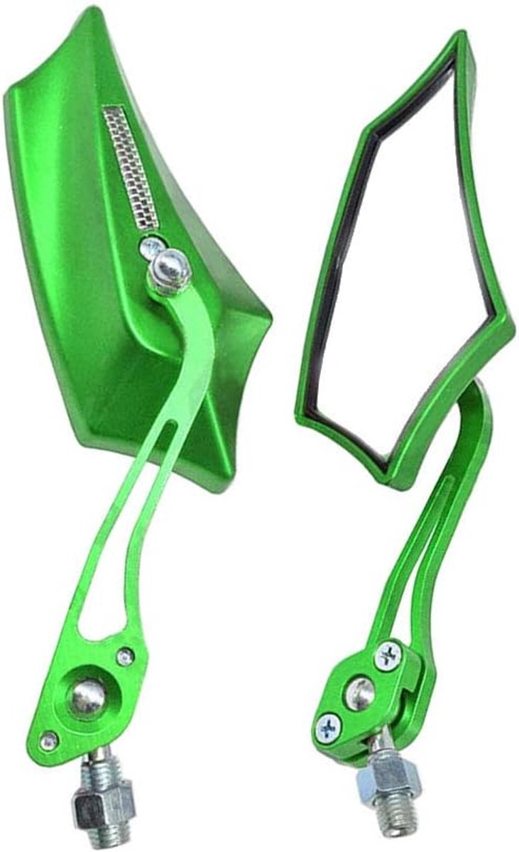 2 Stuks Motorfietsspiegels Groen Universele Motorfiets Achteruitkijkspiegel Stuurspiegels Motorfiets Spiegel Zijspiegel Motorspiegel Achteraanzicht Spiegel 8mm/10mm