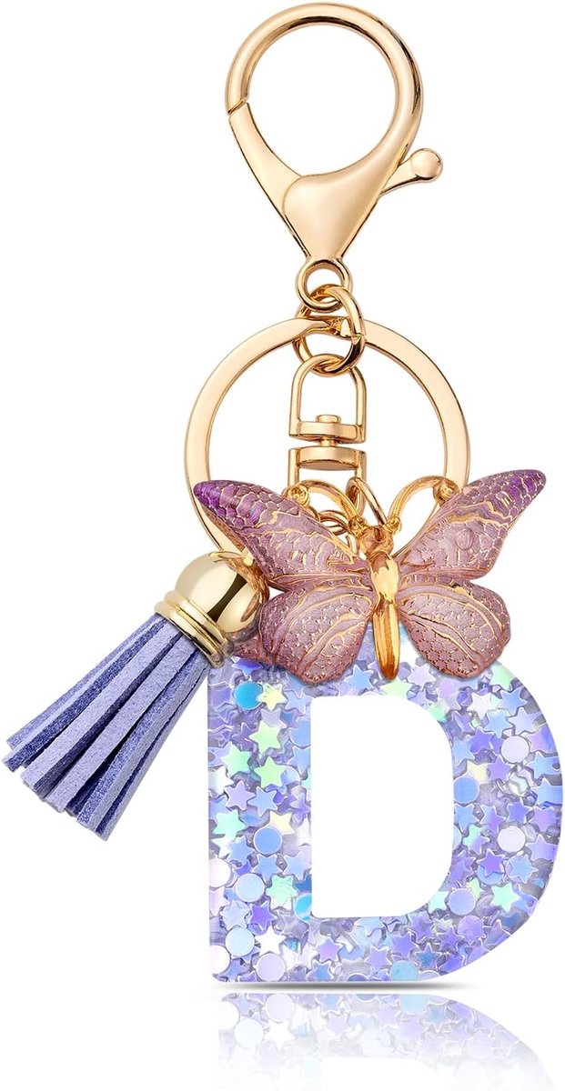 Sleutelhanger met Letter Beginletter Alphabet Vrouwen | Geschenken Gepersonaliseerde Sleutelhanger met Letter voor Vrouwen, een Leuk Accessoire voor Sleutels Tas of Rugzak