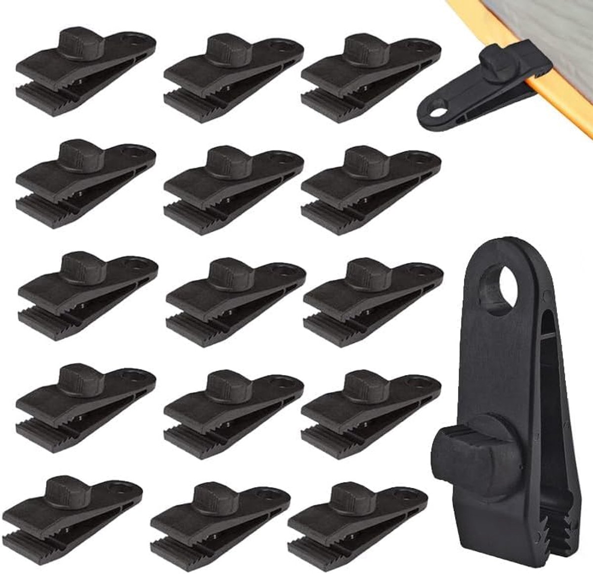 Spanner Tarp Clips Tentzeil Dekzeilen 10 stuks zeilspanners dekzeilclips tentzeil clips, zeer sterke tentklemmen met schroefsluiting, zeilclips kunststof voor dekzeilen, tenten, luifels