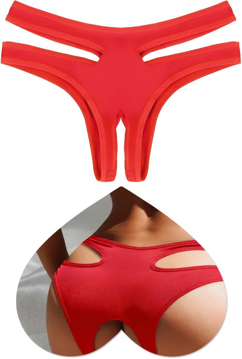 Ohyeahlady Ouvert Slipje Vrouwen Sexy Lingerie Grote Maten String Tanga Dames Slips Open Ondergoed Panty Ademend Onderbroek Stretch Hipster Mini Underwear Slips