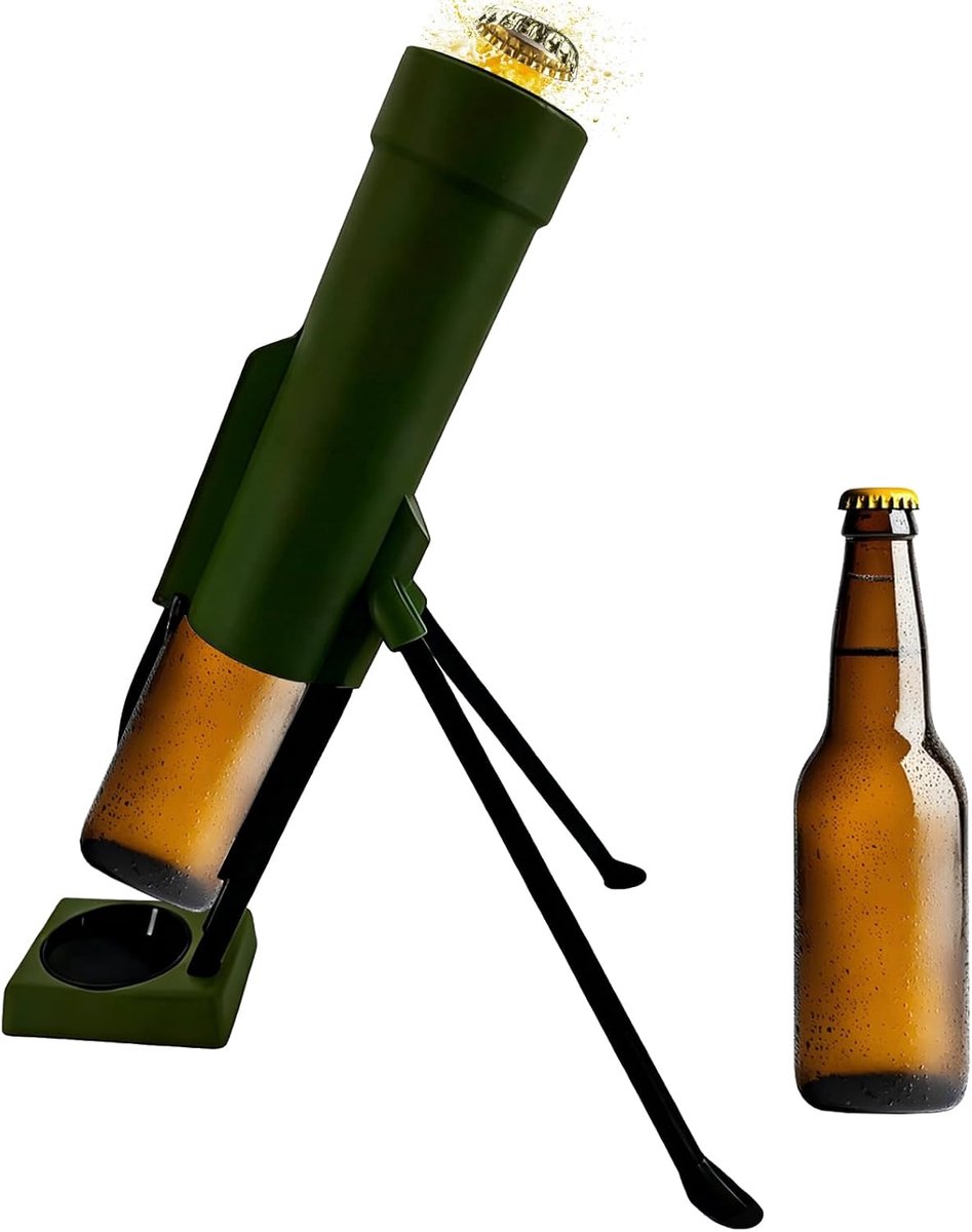 51mm Mortel Stijl Bier Flesopener Automatische Cap Launcher Grappige Handsfree Cool Automatische Bierfles Cap Launcher Opener Tool Fun Bar Gadget voor Bars Home Party (A)