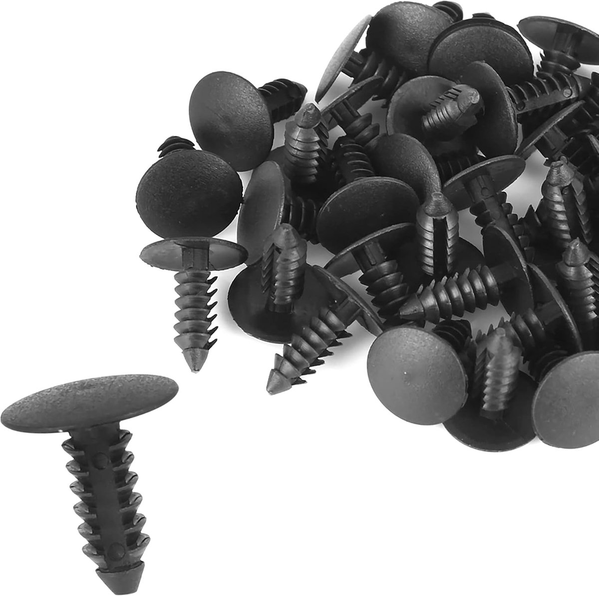 ABSOPRO Schroef met klinknagels, 5 mm, bevestigingsgat, kunststof, zwart (set van 40 stuks)
