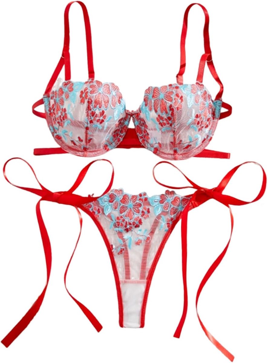 Lingerieset dames - zwarte kant - tweedelig - comfortabele nachtkleding - SnelShoppen