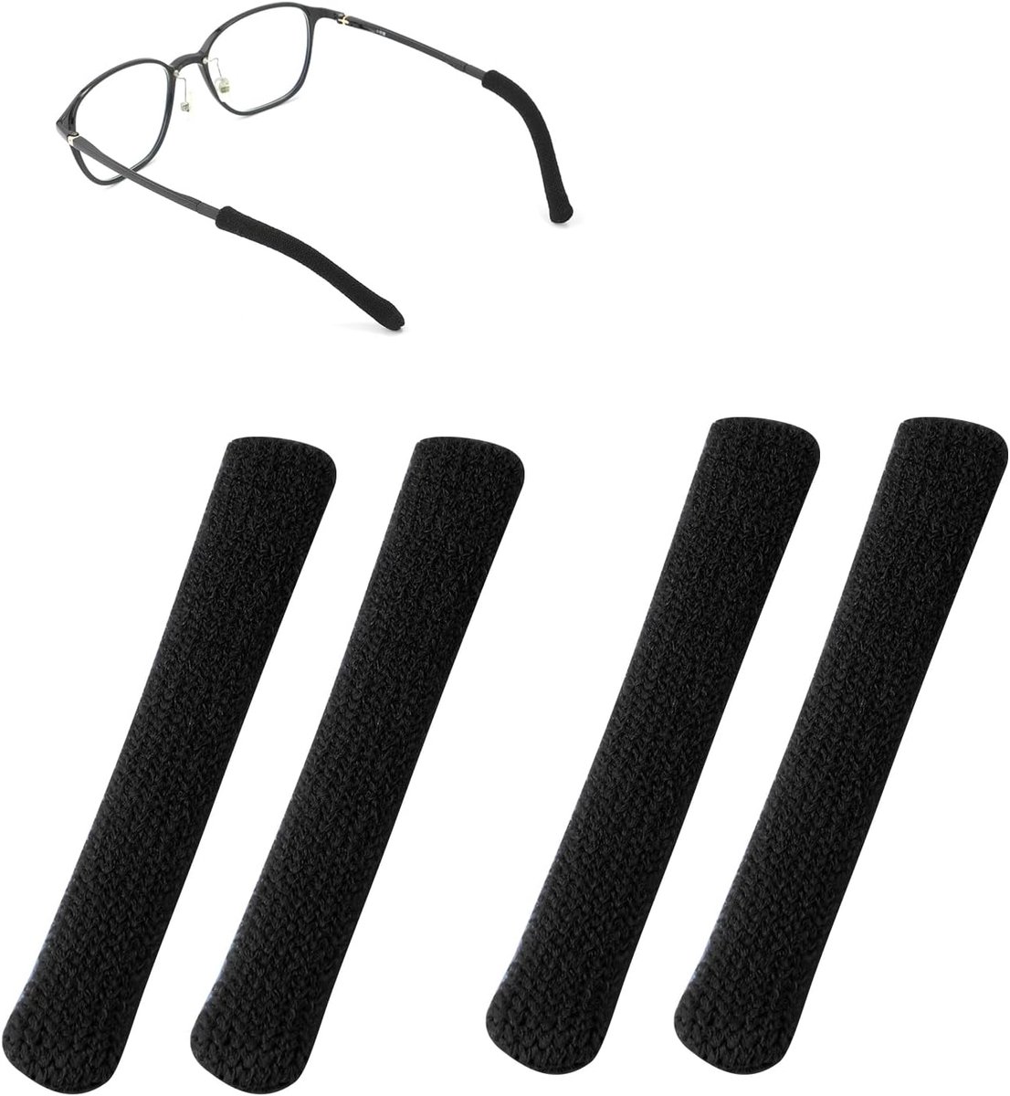 Oogglazen oorpads 4 stuks - Zachte gebreide katoen - Antislip voor brillen en zonnebrillen - SnelShoppen