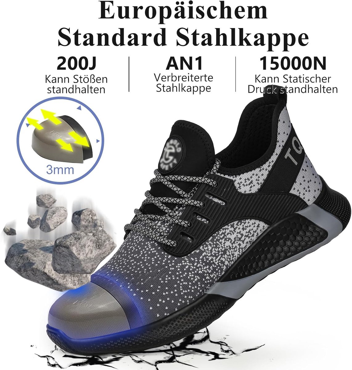 Veiligheidsschoenen 40 EU - lichtgewicht - stalen neus - ademend en antislip - SnelShoppen