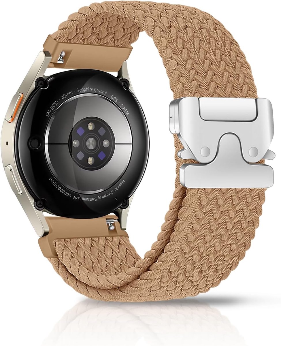 Horlogeband 20 mm - Nylon gevlochten - Geschikt voor Samsung Galaxy Watch 4/5/6/7/FE - Duurzaam en comfortabel - SnelShoppen