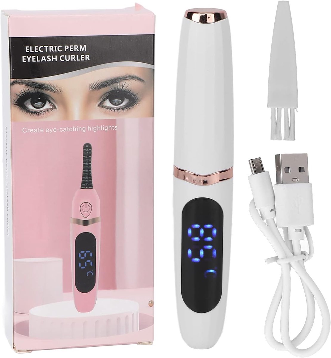 Elektrisch verwarmde wimperkruller - wit - snel en efficiënt - perfecte krullen voor je wimpers - ShopVlot