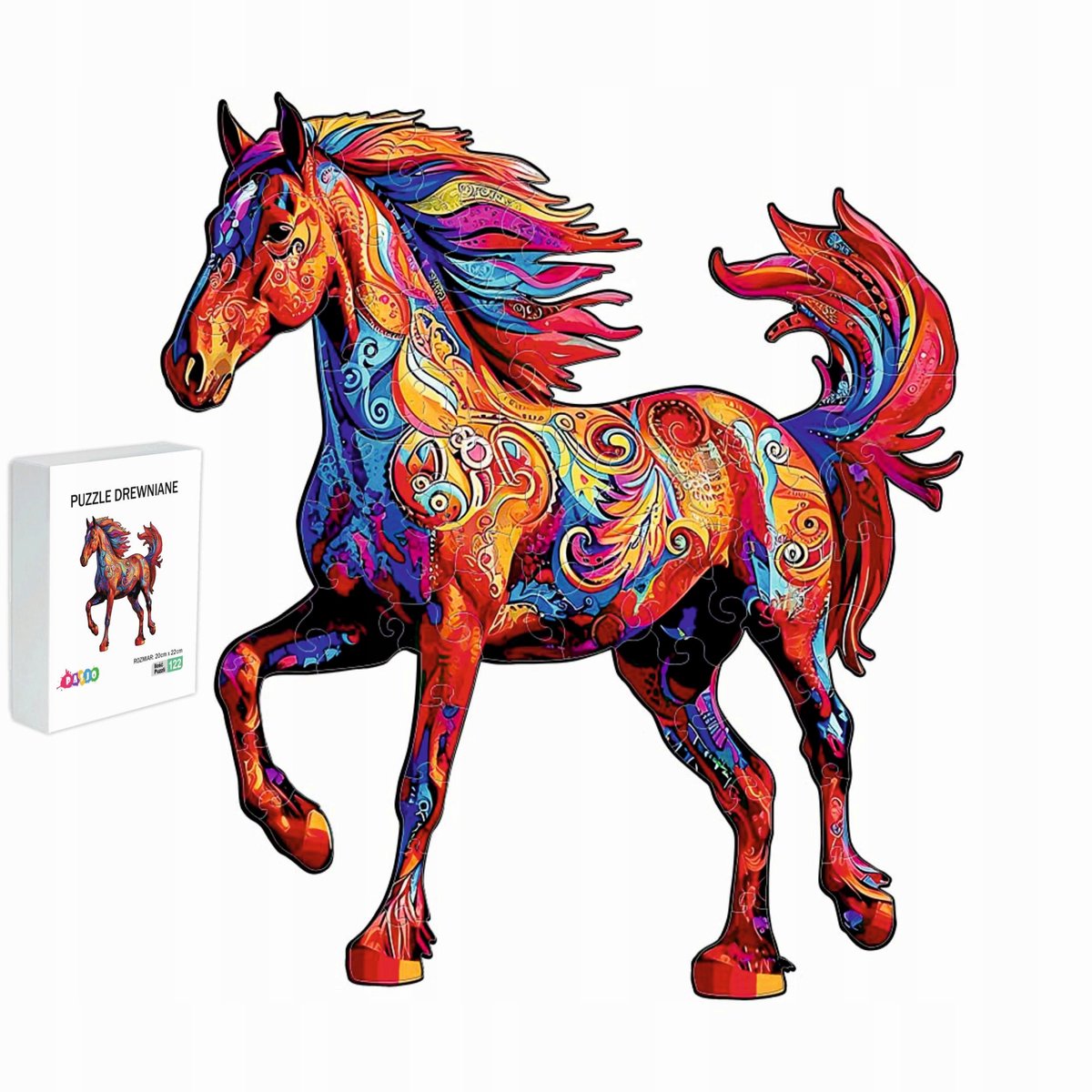 Houten Puzzel Galopperend Paard 122 Stukjes - Cadeau voor Kinderen