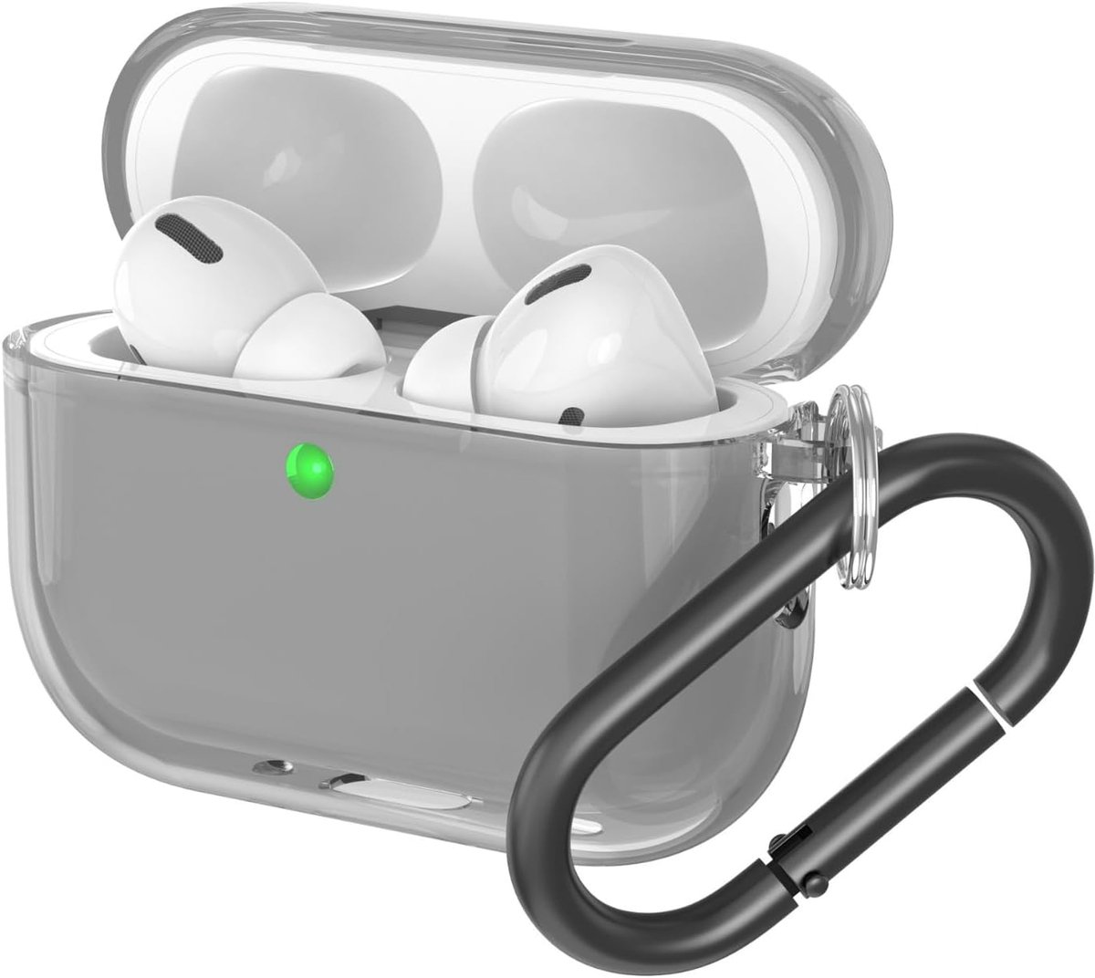 Case voor AirPods Pro 3 - TPU Shockproof - Transparant Zwart - Front LED zichtbaar - ShopVlot
