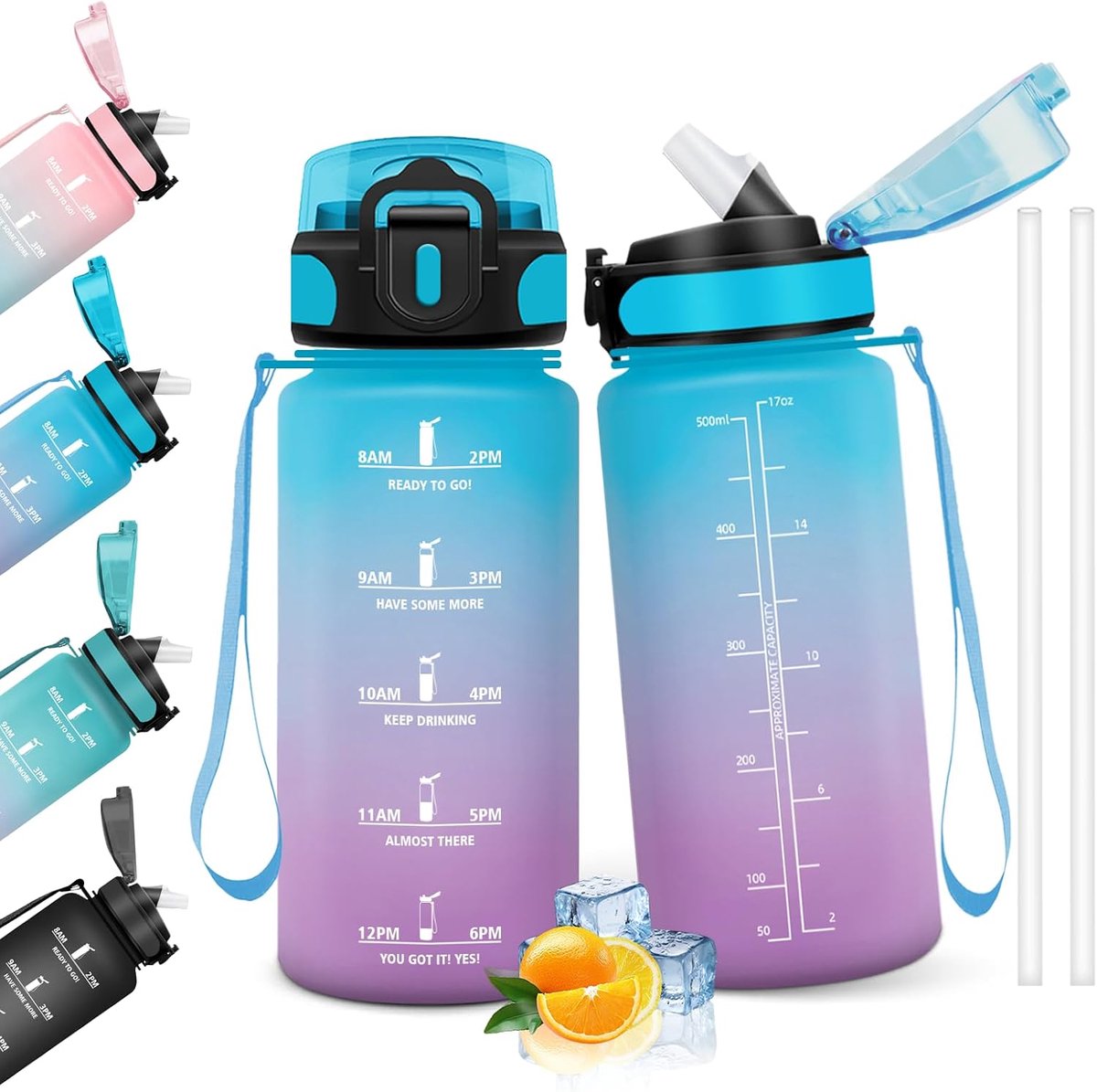 Drinkfles 500 ml - BPA-vrij - lekvrij met rietje - ideaal voor school - ShopVlot
