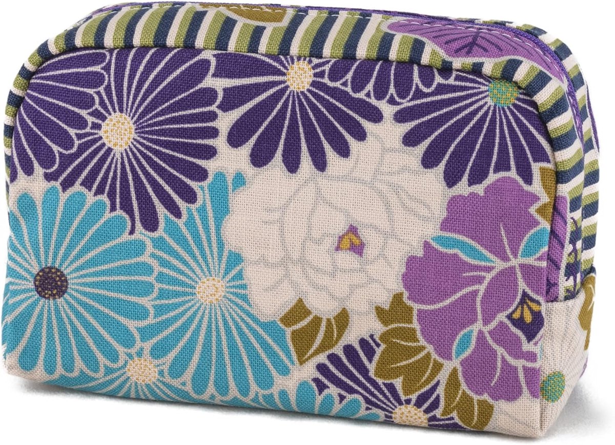 Make-up tas Small - Retro Flower - Japans Kimono Design - Perfect voor op reis - ShopVlot