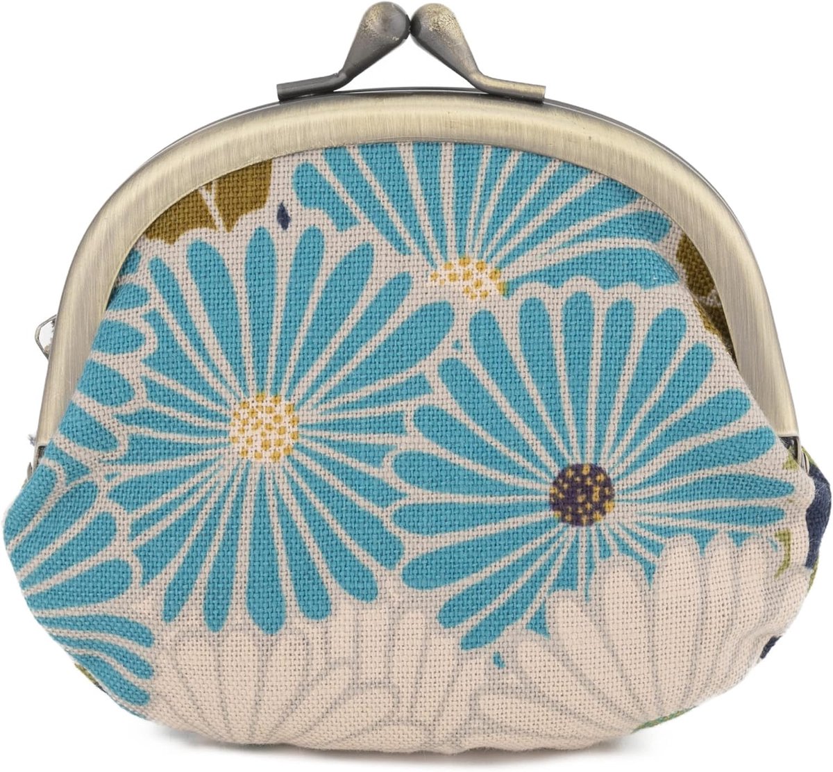Make-up tas oval - Retro bloemen - Paars polyester - Handig voor onderweg - ShopVlot