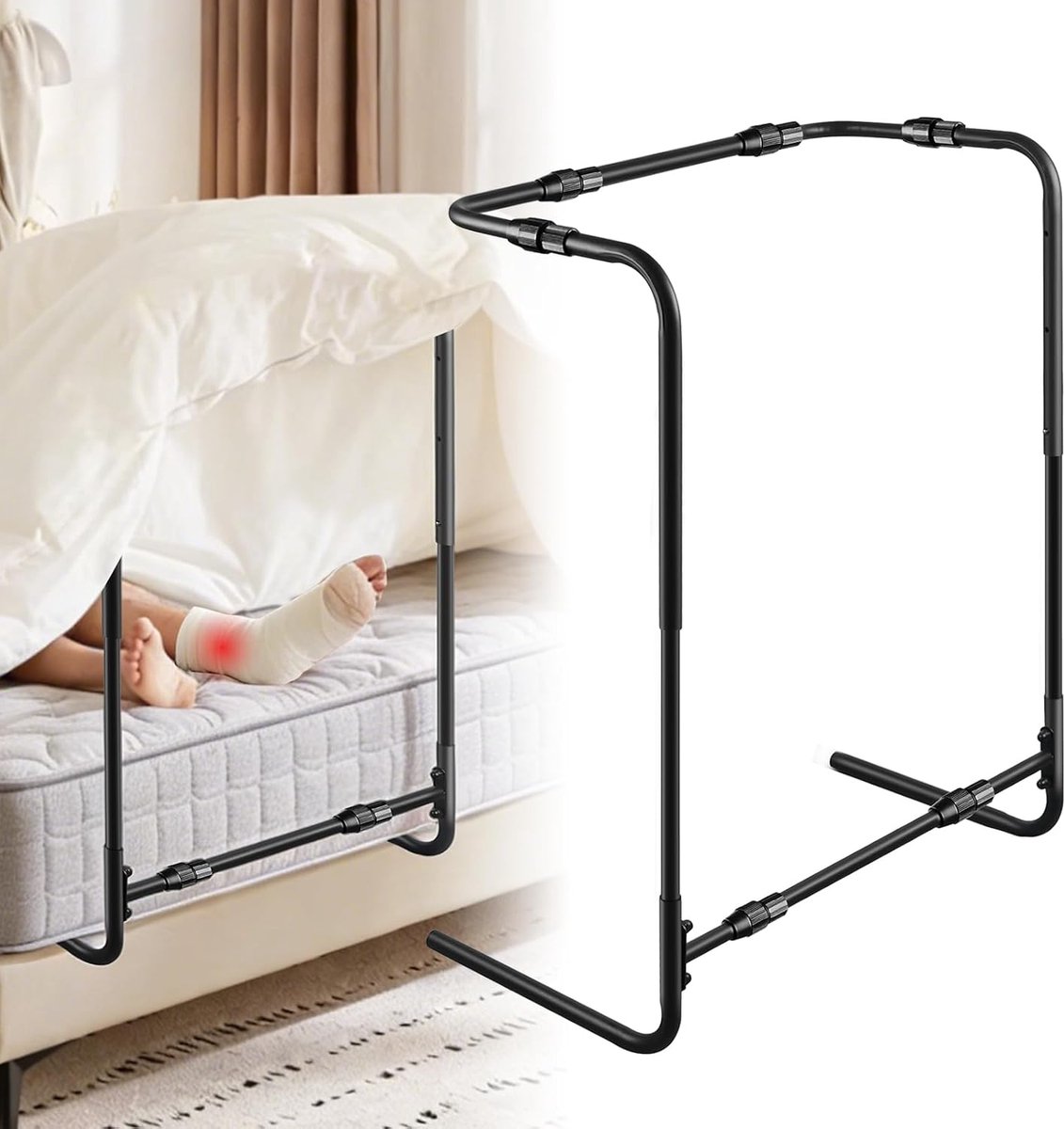 Bedverhoger verstelbaar 33-44 cm - Aluminium - Ondersteunt dekens - Comfort voor je voeten - ShopVlot