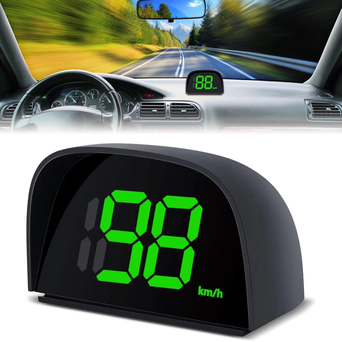 Digitale snelheidsmeter voor auto - Universale HUD kop-display - Eenvoudig te gebruiken - Voor motorfiets en fiets - ShopVlot