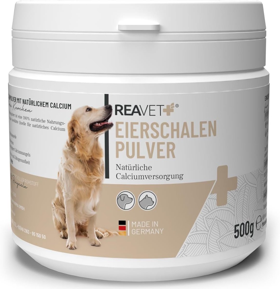 Eierschaalpoeder voor honden en katten - 500 g - Natuurlijk calcium - Voor gezonde botten en tanden - ShopVlot