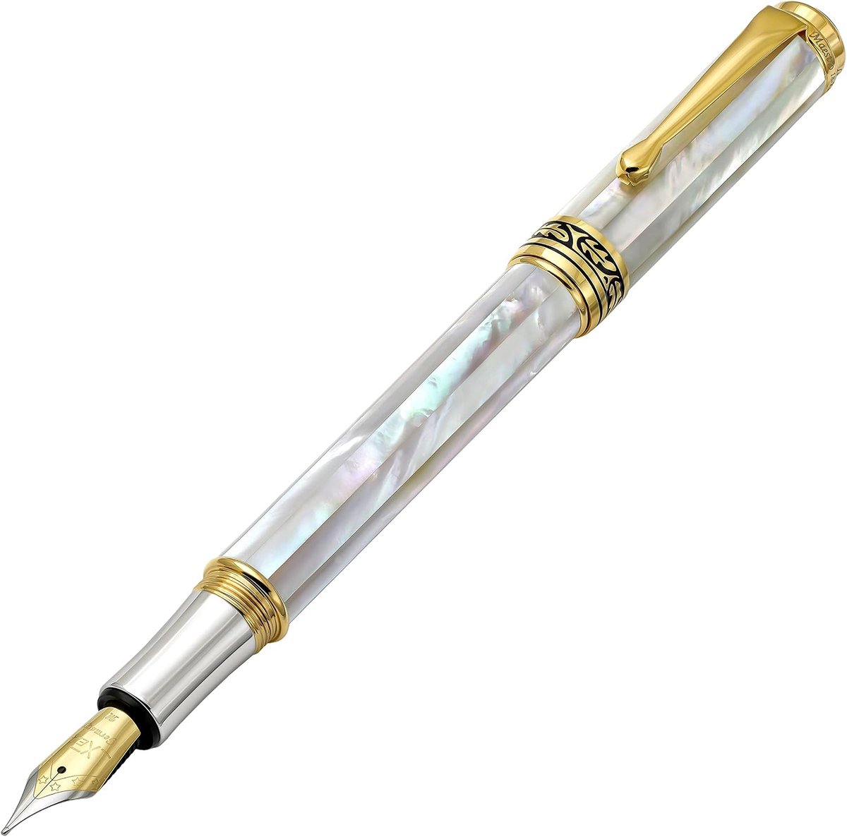Vulpen Medium Nib - Oceanic Origin Witte Moeder van Parel - Handgemaakt, Gelimiteerde Editie - ShopVlot