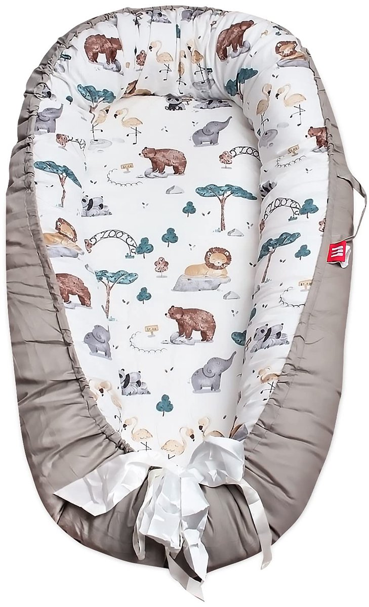 Babynest voor pasgeborenen - dubbelzijdig - 100% katoen - ademend en hypoallergeen - ShopVlot