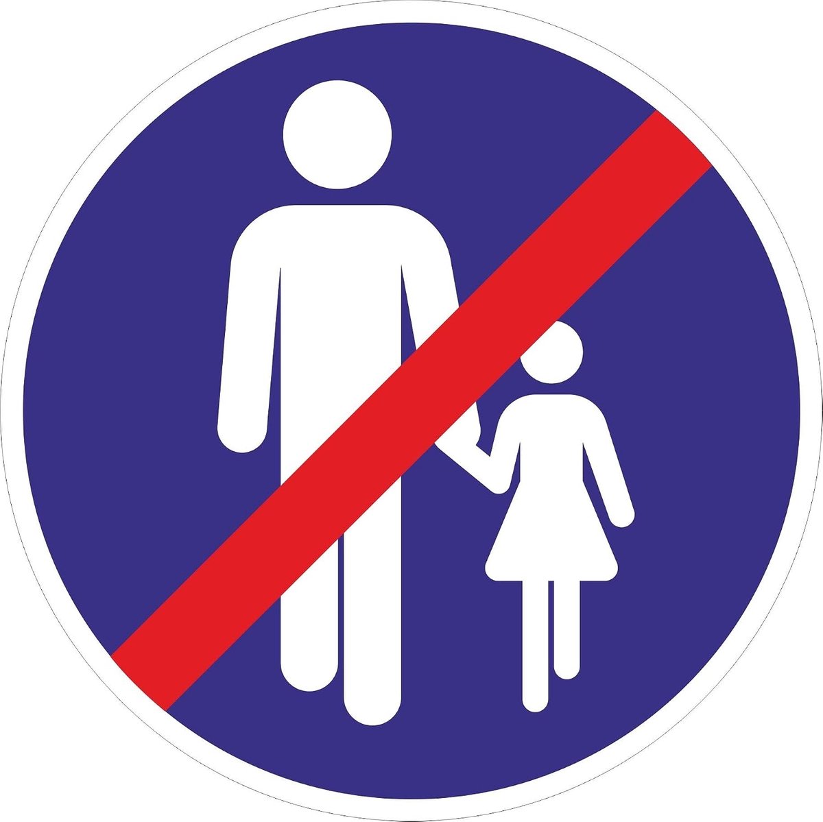 Voetgangerweg sticker - diameter 200 mm - waterdichte vinyl - ideaal voor openbare ruimtes - ShopVlot
