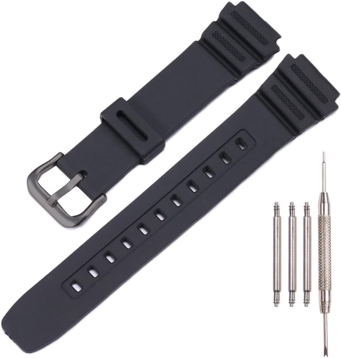 Horlogeband silicone - vervangende armband - sportief en waterdicht - geschikt voor Casio modellen - ShopVlot