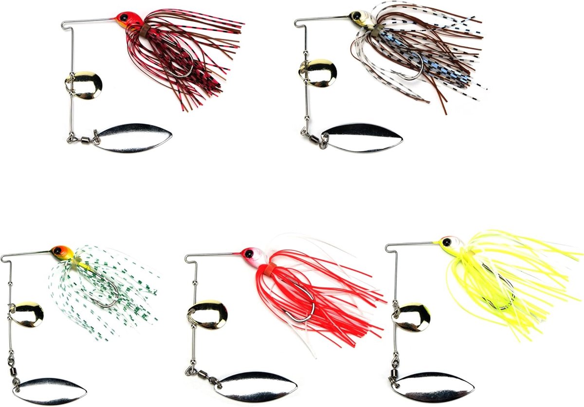 Spinner Aas voor Bass Vissen - 5 stuks - Hard Metalen Spinnerbaits - Perfect voor Forel en Zalm - ShopVlot