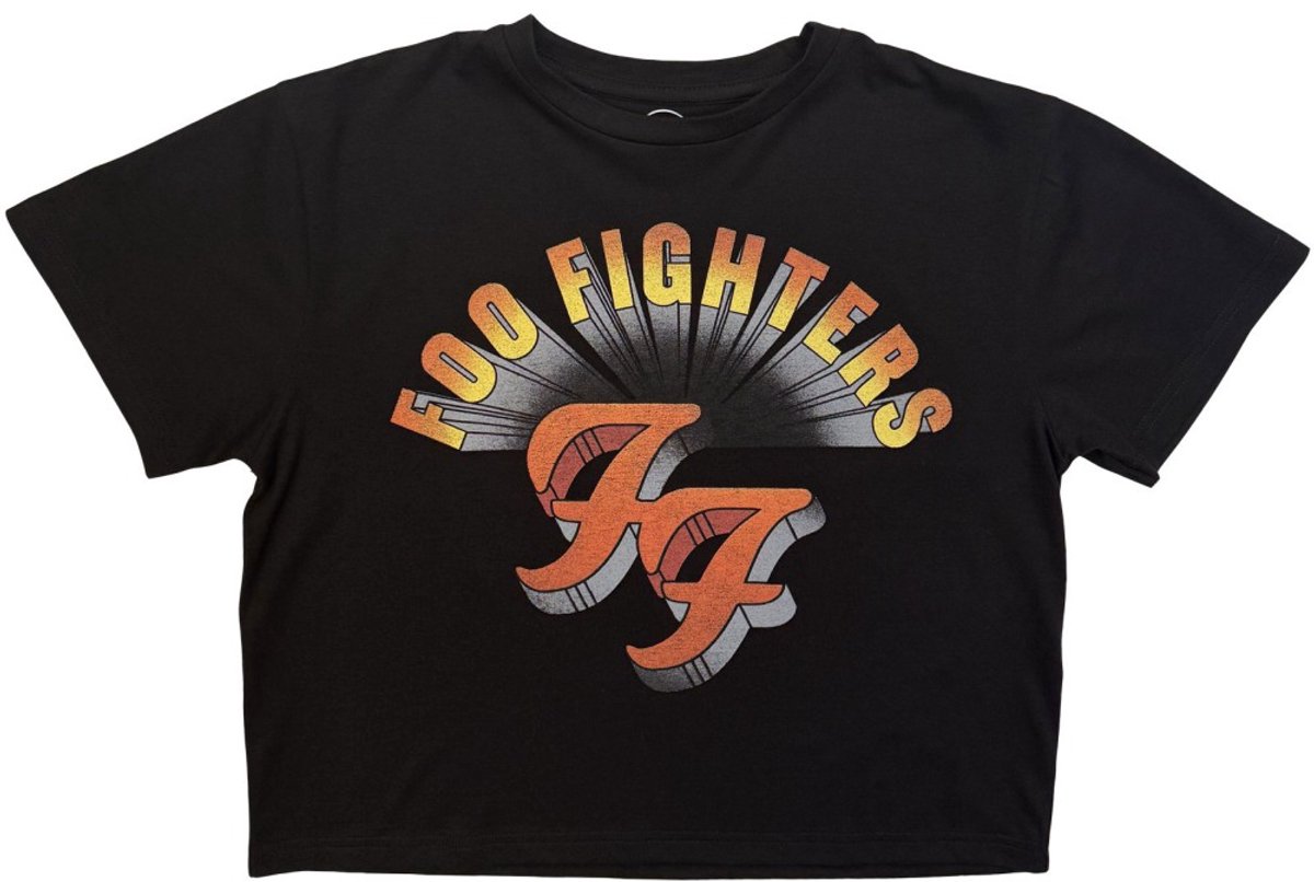 Foo Fighters - Retro Rock Emblem Crop top - S - Zwart