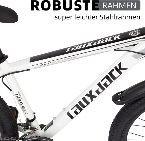 FloraGrace Mountainbike - Hardtail - 28 Inch - IJzer - Wit - Voor Heren En Dames - Voor Stad En Terrein - Met Voorvorkvering En Schijfrem — afbeelding 4