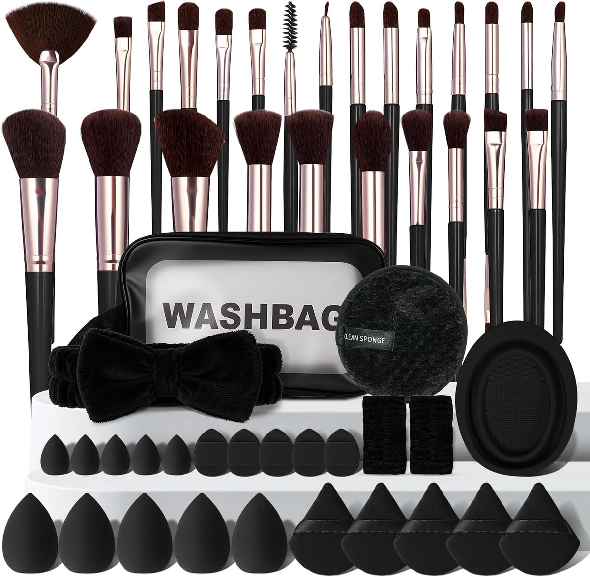 Makeup kwasten set 51-delig - synthetische vezels - zacht en comfortabel - voor professioneel gebruik - SnelShoppen