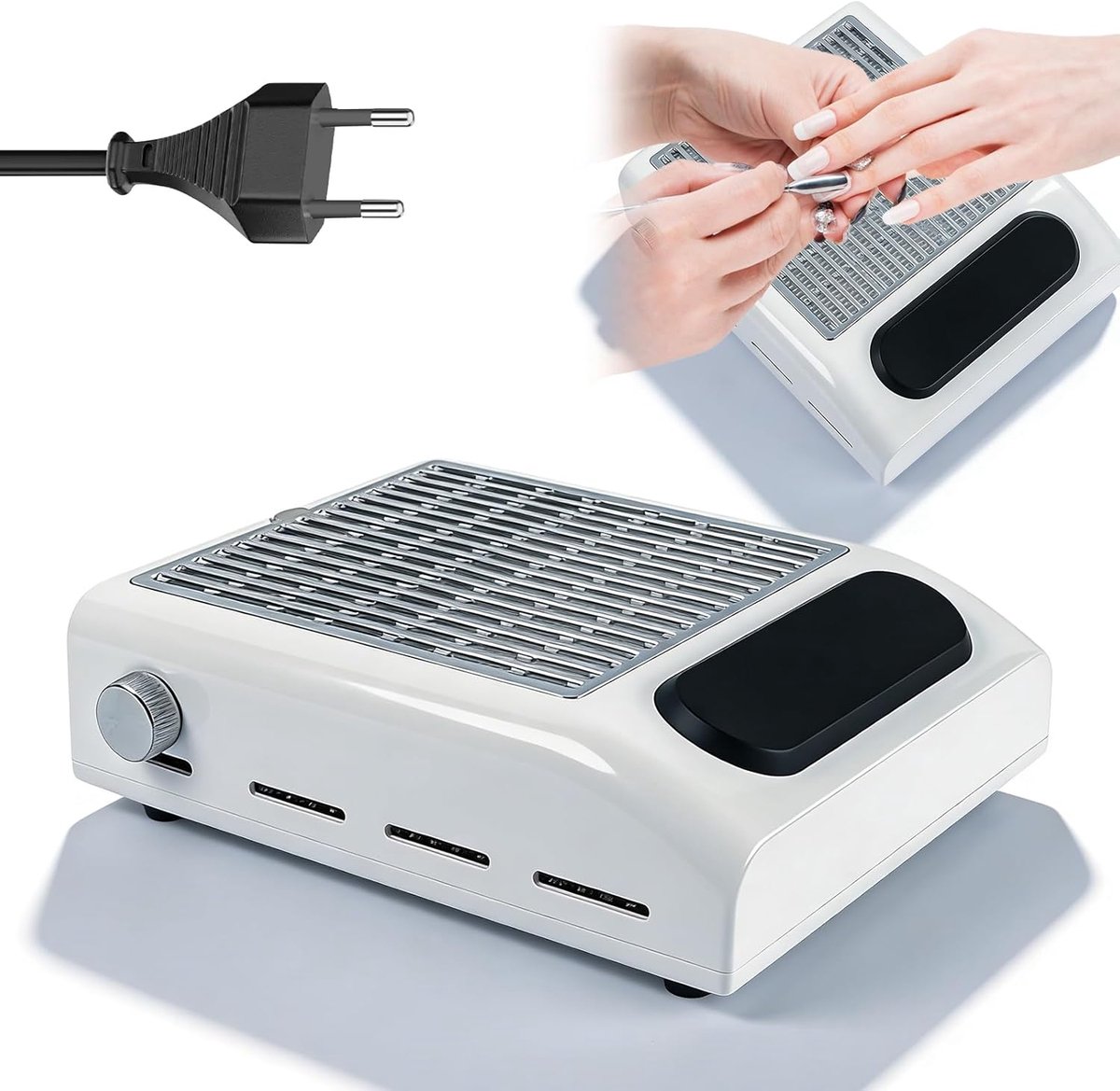 Nagelzuiger met filter - witte ABS stofafzuiger - elegant design - ideaal voor manicure - SnelShoppen
