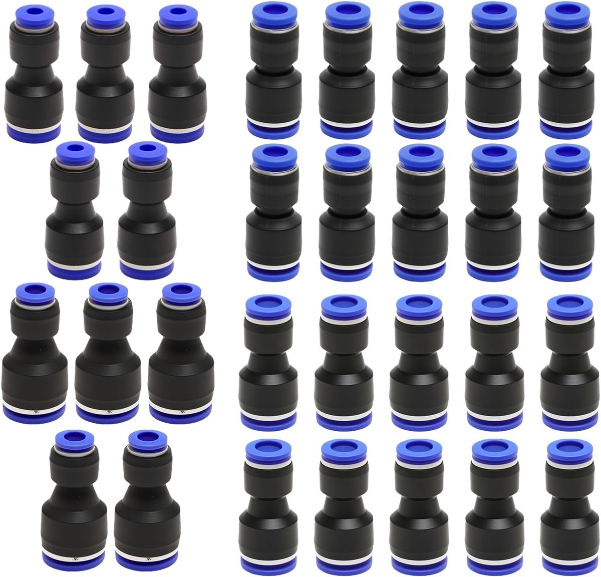 Pneumatische connectoren set 30-delig - snelsluitingen in 4 maten - voor luchtleidingen - ideaal voor werkplaatsen - SnelShoppen