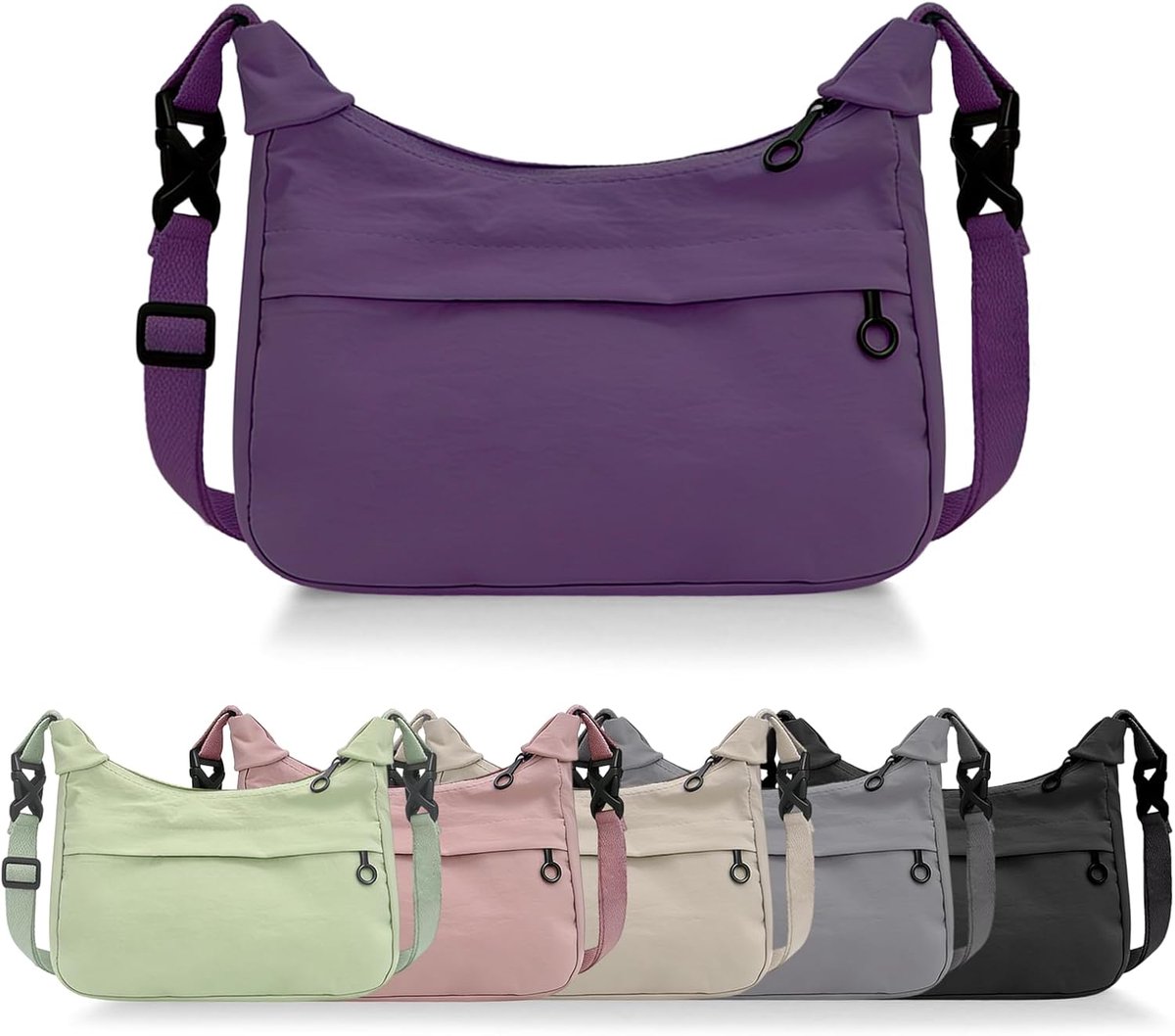 Schoudertas dames - nylon crossbody tas - verstelbare schouderband - ideaal voor dagelijks gebruik - SnelShoppen