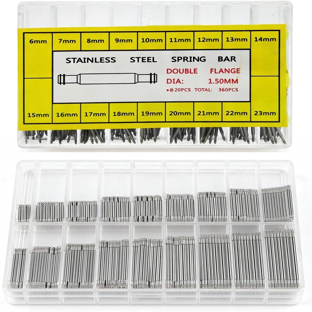 Horlogeband veerbouten 360pcs - RVS vervangingspinnen - Universele reparatieset - Geschikt voor mannen en vrouwen - SnelShoppen