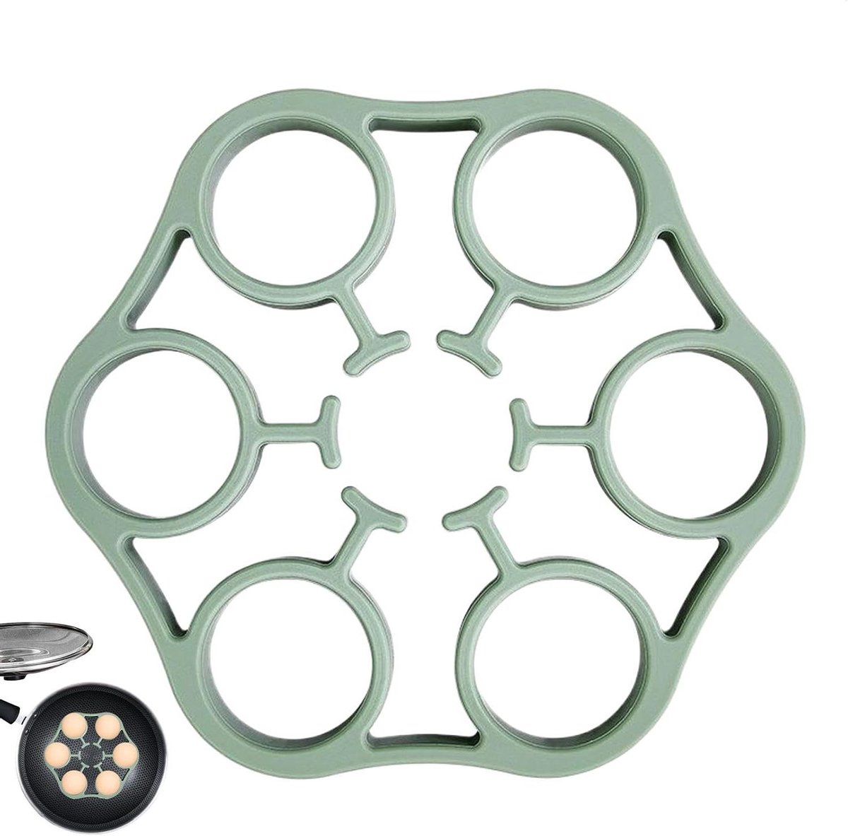 Eierrek voor Stoomkoker - Stoommandje Eieren - Eieren Stomen - Hittebestendig Siliconen - 16 cm Diameter - Groen