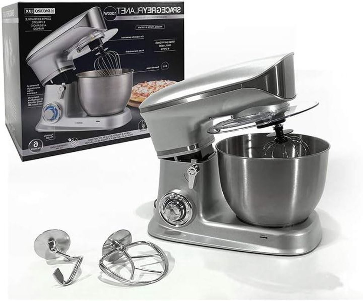 Kneedmachine - Mixer Keukenmachine - Bakken Deeg - Krachtige Motor - 1300 Watt - Grijs
