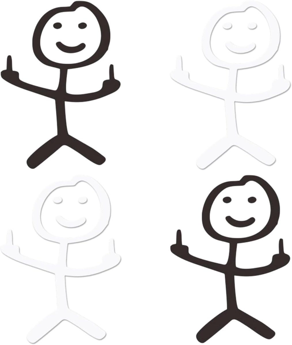 Auto stickers set van 4 - waterdicht en reflecterend - grappig ontwerp - personaliseer je voertuig - SnelShoppen