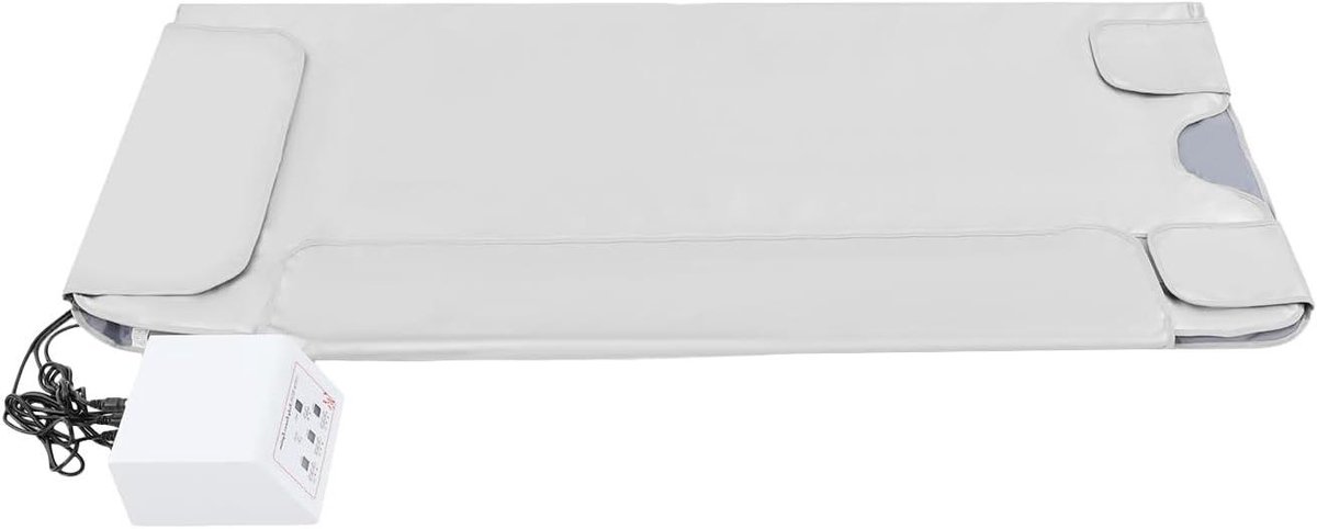Infrarood Saunadeken - Warmtetherapie Deken - Ontspanning & Detox - 3-Zones Temperatuurregeling - 180x80cm - Wit