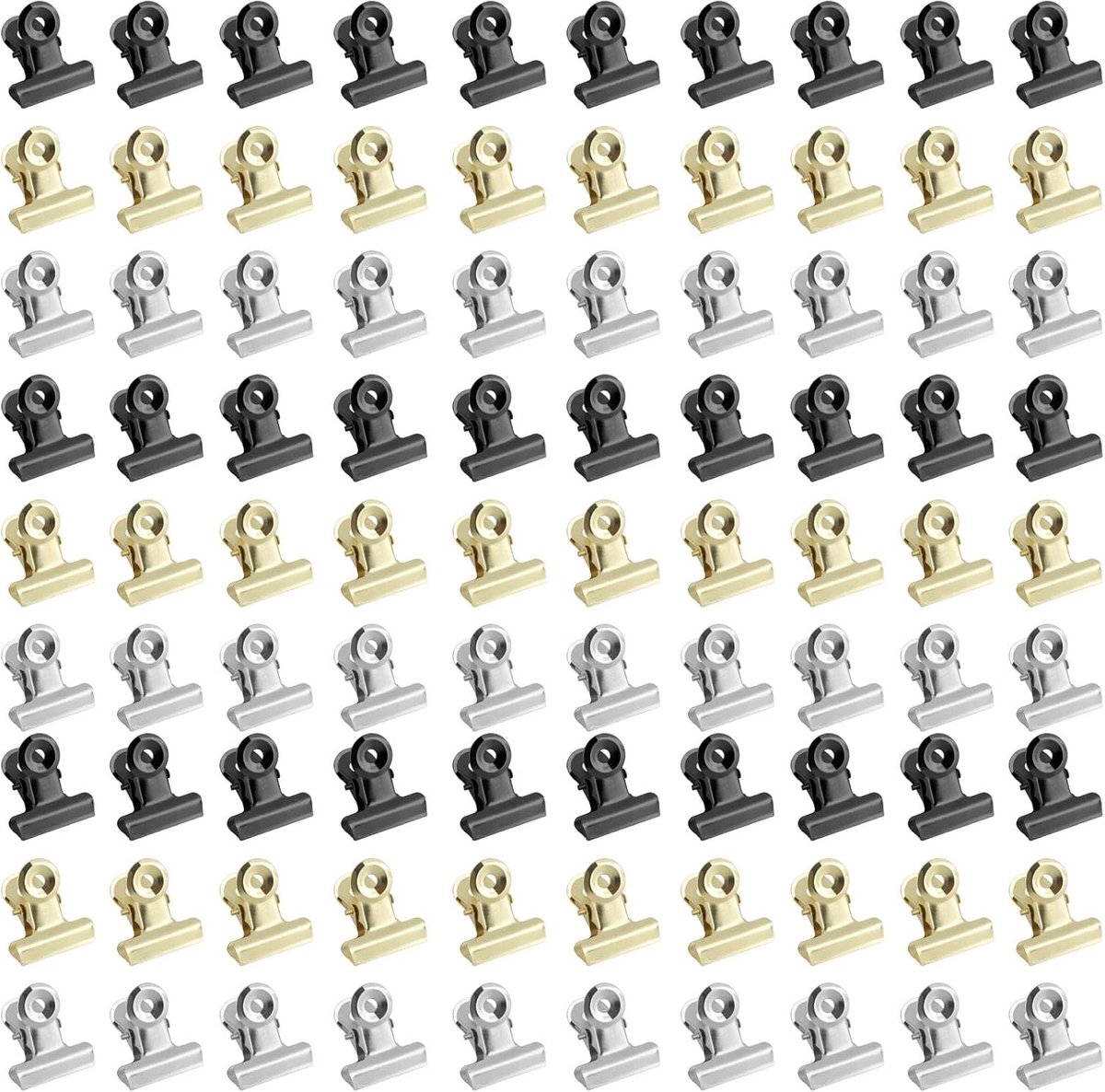 Bulldog paperclips 22mm - met sterke veer - 3 kleuren - multifunctionele clips voor kantoor - SnelShoppen