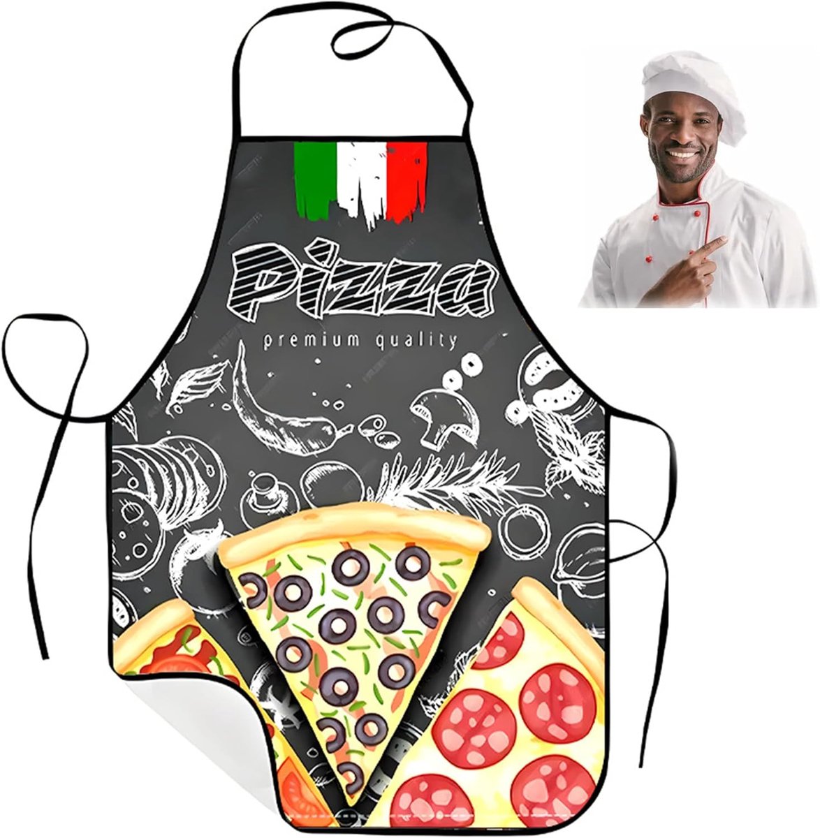 Keuken Schort Pizza - Funny BBQ Schort voor Mannen en Vrouwen - Perfect voor Koks en Bakkers - SnelShoppen